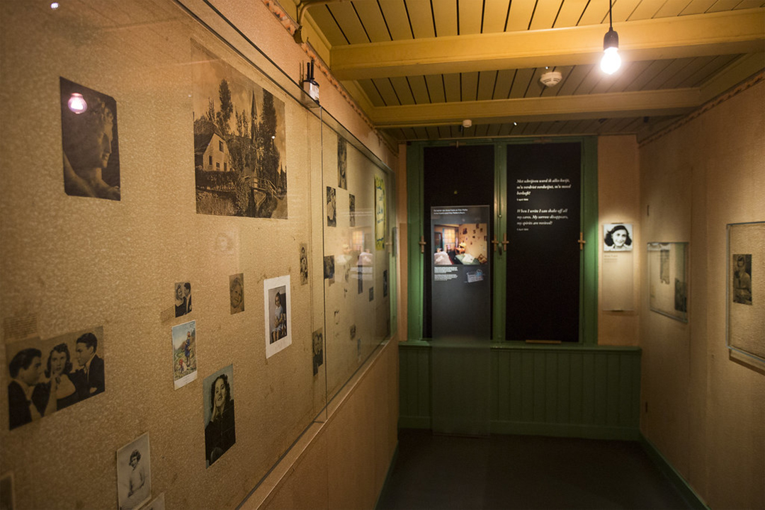 Room of Anne Frank and Fritz Pfeffer inside the Secret Annex of the Anne Frank House in Amsterdam.