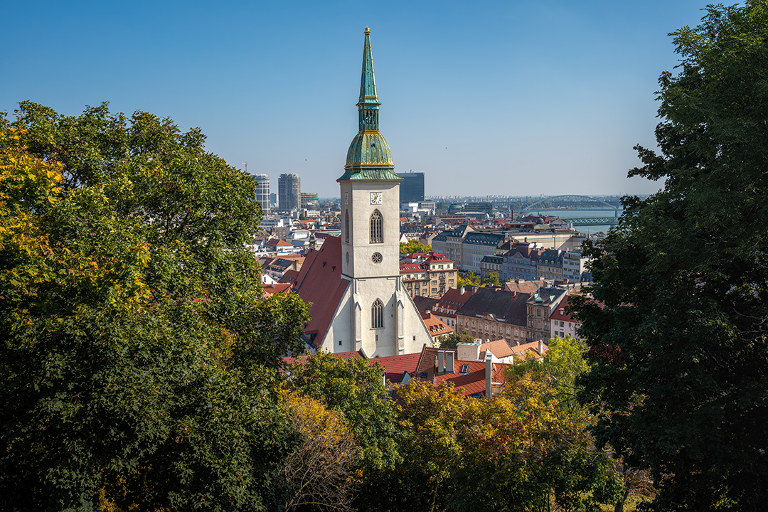St. Martin’s Cathedral served for centuries as the coronation church of Hungarian kings in Bratislava.