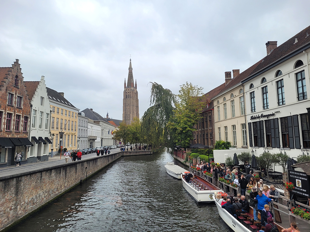 Medieval canals and historic buildings in Ghent create the magical atmosphere of the Flemish region of Belgium.