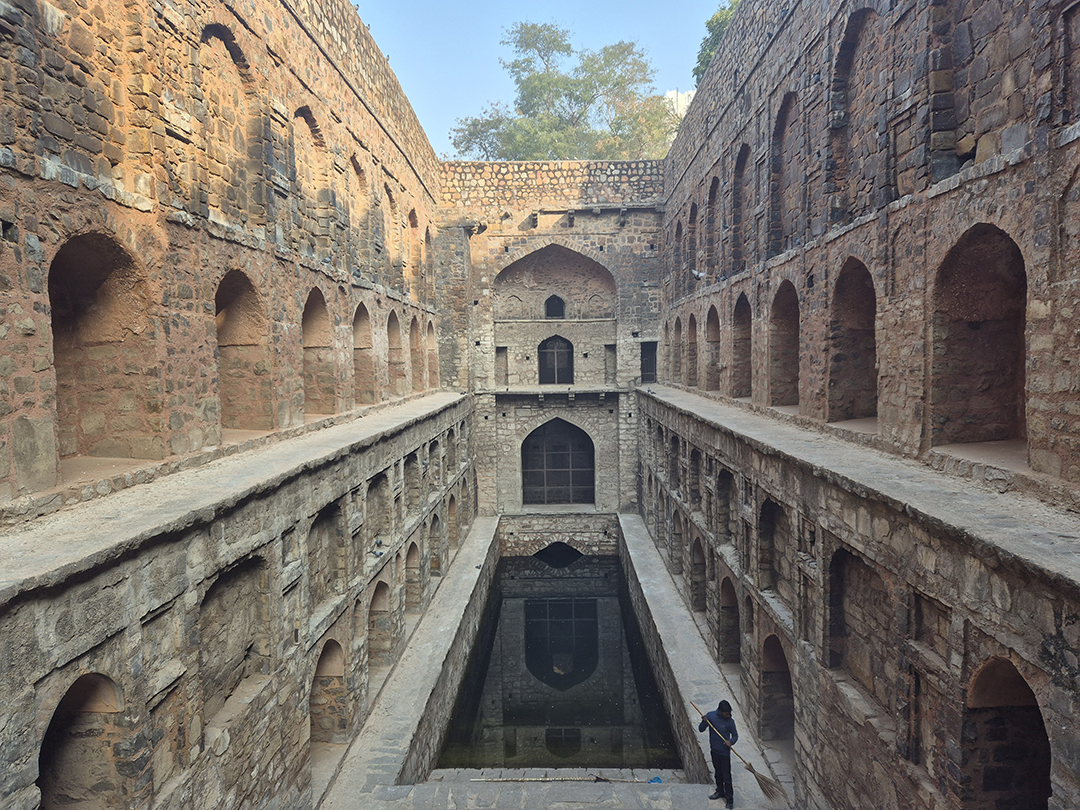 Historic Agrasen ki Baoli stepwell in the heart of Delhi.