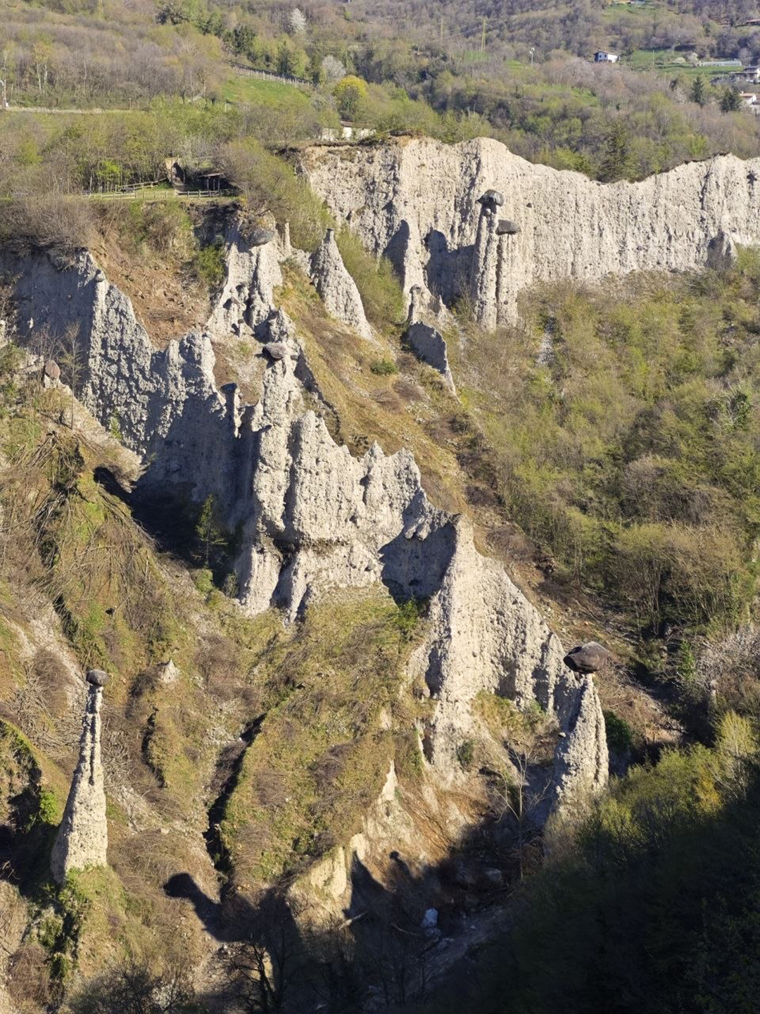 The Earth Pyramids of Zone are one of the most remarkable natural attractions near Lake Iseo, shaped over centuries by erosion into impressive stone pillars.